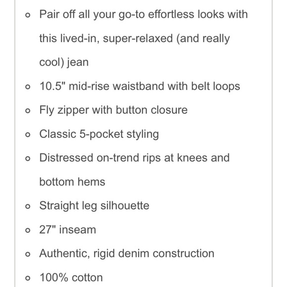 FREE PEOPLE MAGGIE MIDRISE STRAIGHT JEANS 31 NEW WITH TAGS - Picture 6 of 8